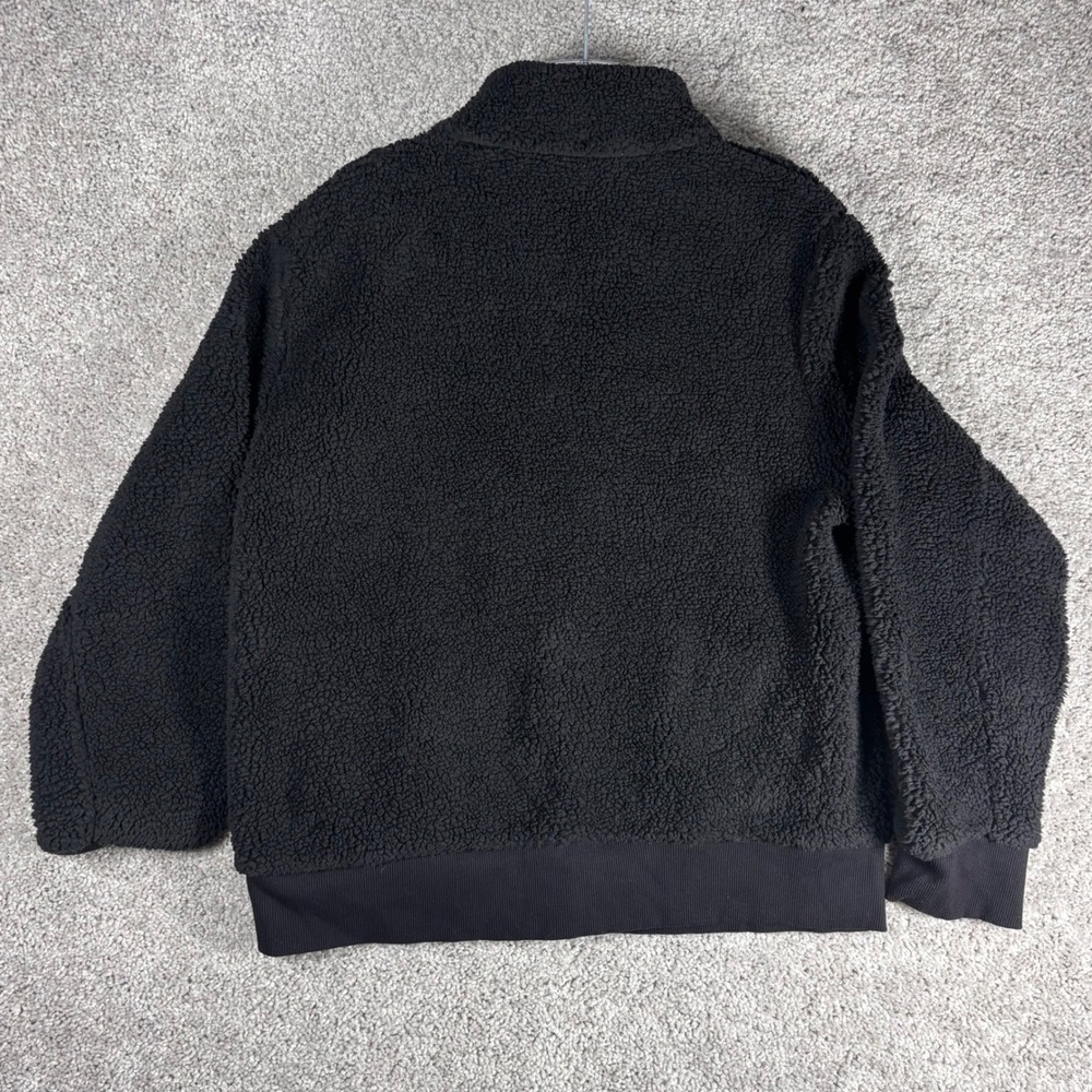 Calvin Klein Black Teddy Fleece Full Zip Jacket Sherpa Cozy Lounge Size L - Picture 4 of 9